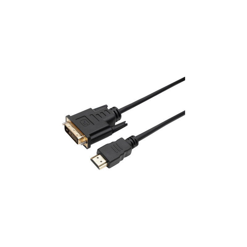 Кабель мультимедійний HDMI M to DVI M 1.8m 24+1pin Dynamode (DM-CL-HDMI-DVI-1.8M)