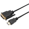 Кабель мультимедійний HDMI M to DVI M 1.8m 24+1pin Dynamode (DM-CL-HDMI-DVI-1.8M)