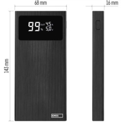 Батарея універсальна EMOS 10000mAh BETAQ 10, 22.5W, black (B0531B)