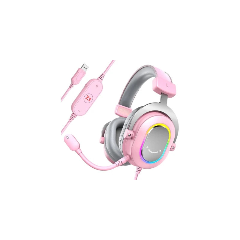 Навушники Fifine H6 RGB 7.1 Pink (H6P)