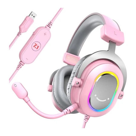 Навушники Fifine H6 RGB 7.1 Pink (H6P)