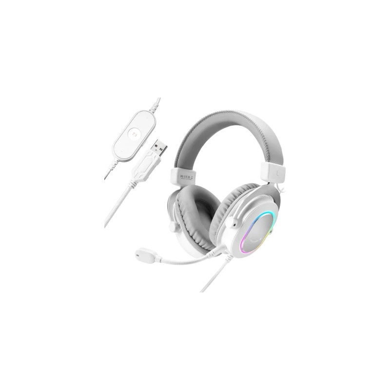 Навушники Fifine H6 RGB 7.1 White (H6W)