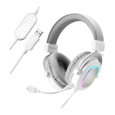 Навушники Fifine H6 RGB 7.1 White (H6W)