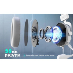 Навушники Fifine H6 RGB 7.1 White (H6W)