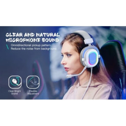 Навушники Fifine H6 RGB 7.1 White (H6W)