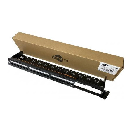 Патч-панель 19" 24хRJ-45 UTP 1U cat.6, в зборі з Keystone, Organizer Atcom (P6148)