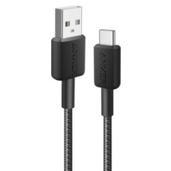 Дата кабель USB 2.0 AM to USB-C 0.9m 322 Black Anker (A81H5G11)