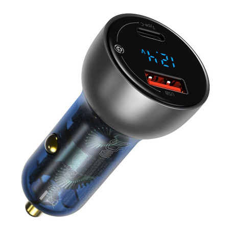 Зарядний пристрій Baseus Particular Digital Display QC+PPS Dual Quick Charger Car Charger 65W Shallow tarnish (CCKX-C0A)