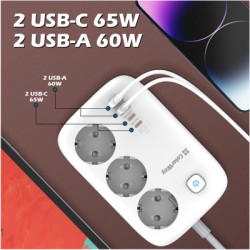 Мережевий фільтр живлення ColorWay CW-CHE34PDW 3 розетки/4USB (CW-CHE34PDW)