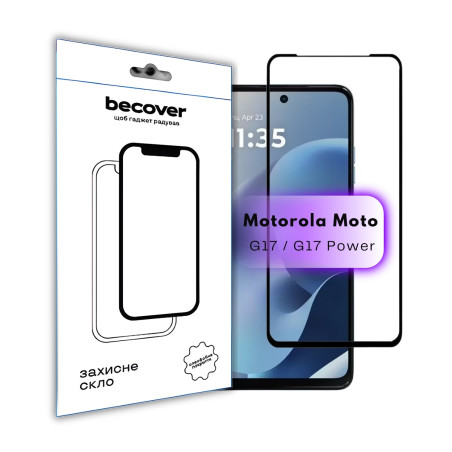 Скло захисне BeCover Motorola Moto G17 / G17 Power Black (715137)