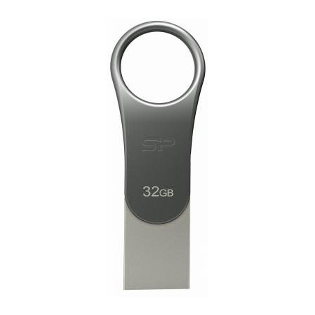 USB флеш накопичувач Silicon Power 32GB Mobile C80 Silver USB 3.2 (SP032GBUC3C80V1S)