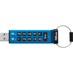 USB флеш накопичувач Kingston 16GB IronKey Keypad 200 Blue USB 3.2 (IKKP200/16GB)