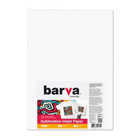 Фотопапір Barva A3 Everyday Sublimation 100г, 20л (IP-TSE100-329)