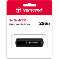 USB флеш накопичувач Transcend 256GB JetFlash 700 Black USB 3.1 (TS256GJF700)