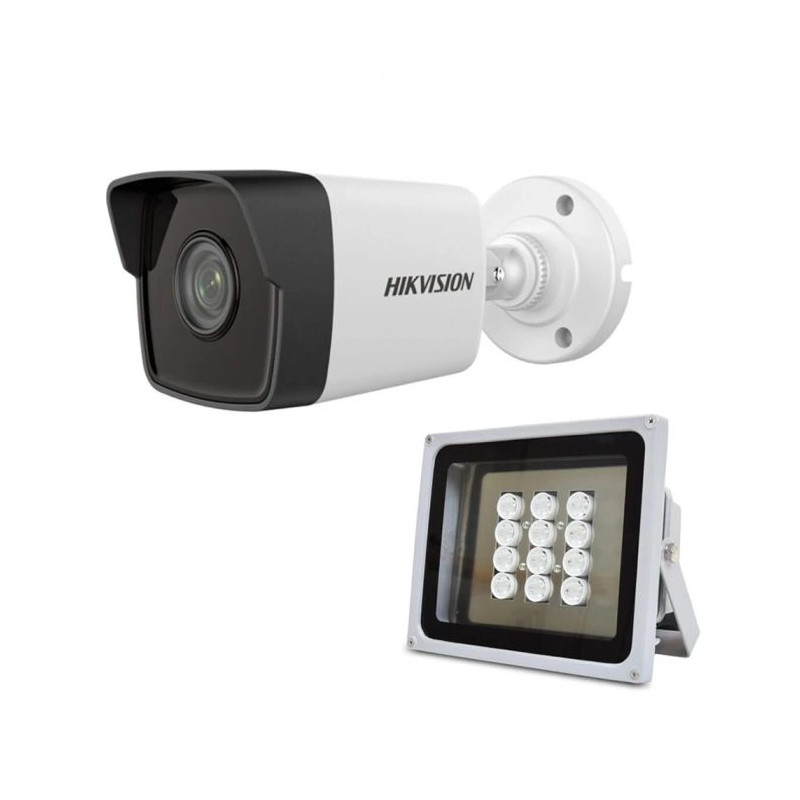 Комплект: IP-відеокамера 2 Мп Hikvision DS-2CD1021-I(F) (2.8mm) + ІЧ-прожектор Lightwell LW12-100IR60-220