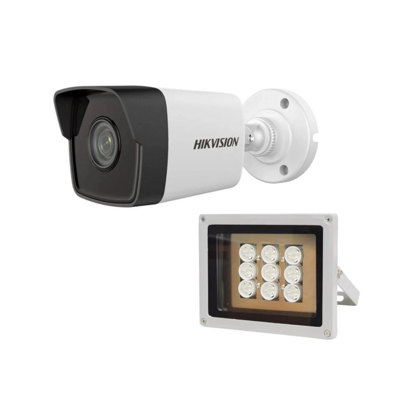 Комплект: IP-відеокамера 2 Мп Hikvision DS-2CD1021-I(F) (2.8mm) + ІЧ-прожектор Lightwell LW9-100IR45-220
