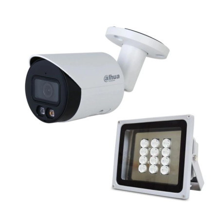 Комплект: IP-відеокамера 4 Мп Dahua DH-IPC-HFW2449S-S-IL (2.8 мм) з подвійним підсвічуванням + ІЧ-прожектор Lightwell LW12-140IR