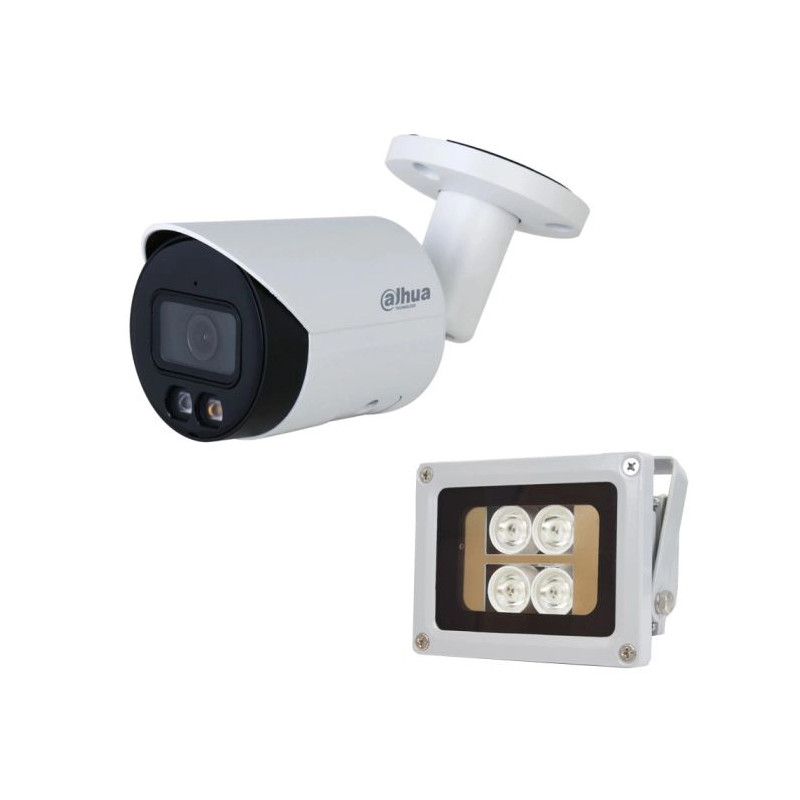 Комплект: IP-відеокамера 4 Мп Dahua DH-IPC-HFW2449S-S-IL (2.8 мм) з подвійним підсвічуванням + ІЧ-прожектор Lightwell LW4-40IR60