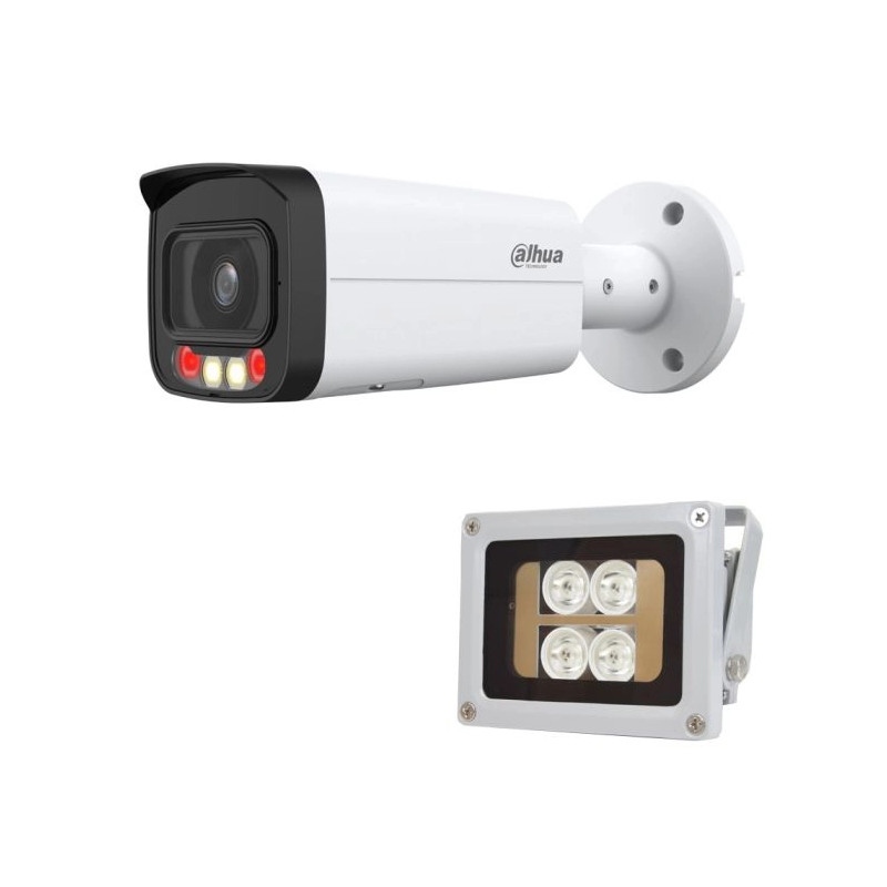 Комплект: IP-відеокамера 4 Мп Dahua DH-IPC-HFW2449T-AS-IL (3.6 мм) з подвійним підсвічуванням + ІЧ-прожектор Lightwell LW4-40IR6