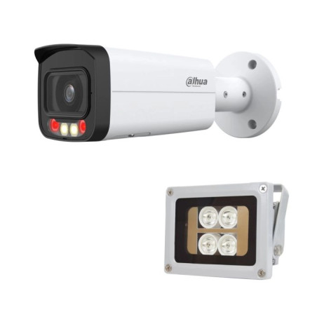 Комплект: IP-відеокамера 4 Мп Dahua DH-IPC-HFW2449T-AS-IL (3.6 мм) з подвійним підсвічуванням + ІЧ-прожектор Lightwell LW4-40IR6