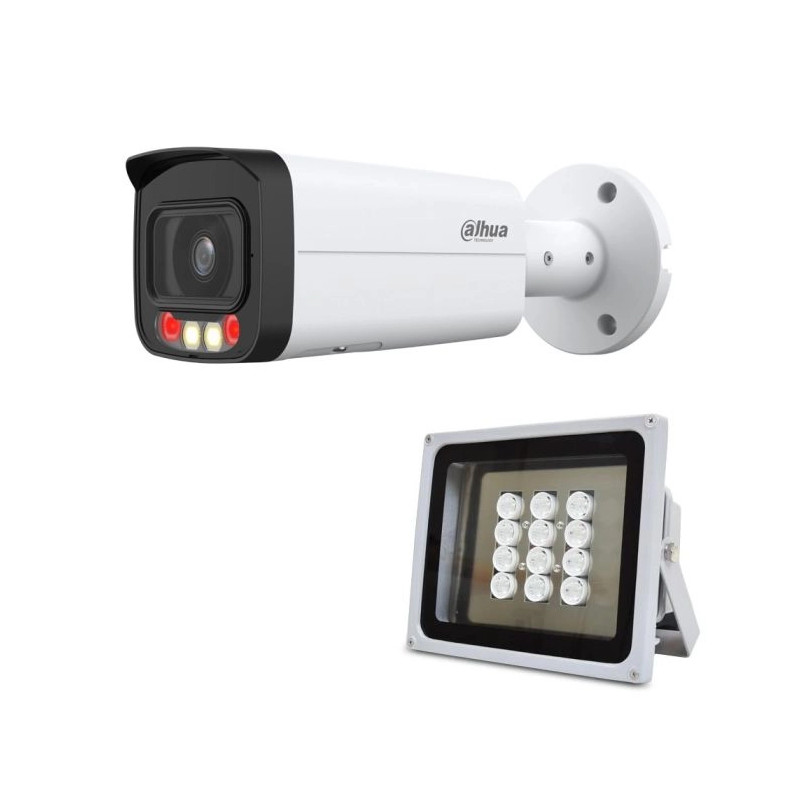 Комплект: IP-відеокамера 4 Мп Dahua DH-IPC-HFW2449T-AS-IL (3.6 мм) з подвійним підсвічуванням + ІЧ-прожектор Lightwell LW12-140I