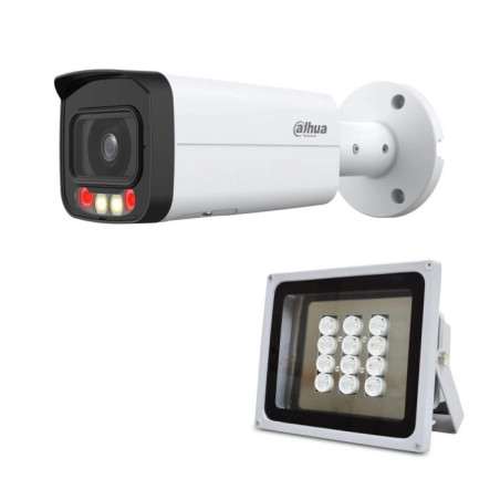 Комплект: IP-відеокамера 4 Мп Dahua DH-IPC-HFW2449T-AS-IL (3.6 мм) з подвійним підсвічуванням + ІЧ-прожектор Lightwell LW12-140I