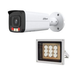 Комплект: IP-відеокамера 4 Мп Dahua DH-IPC-HFW2449T-AS-IL (3.6 мм) з подвійним підсвічуванням + ІЧ-прожектор Lightwell LW9-100IR