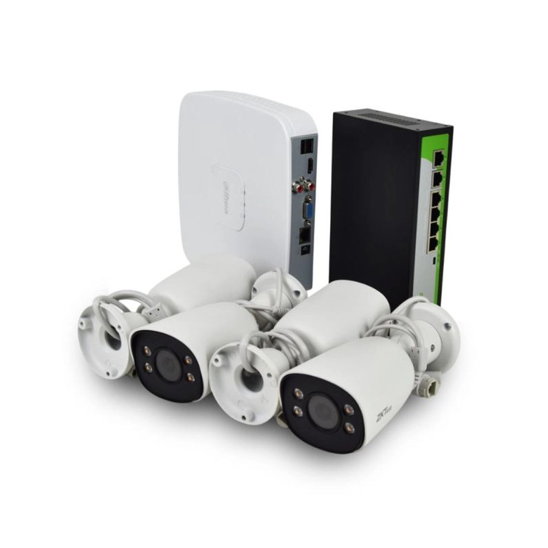 IP комплект відеоспостереження з 4 камерами ZKTeco CCTV bundle kit №1