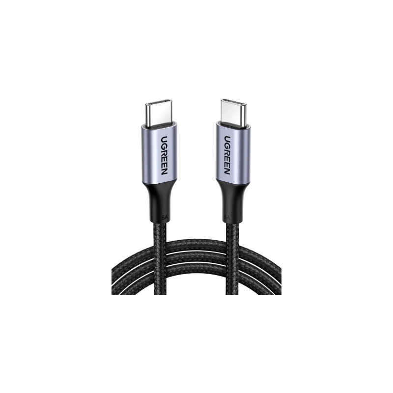 Дата кабель USB-C to USB-C 1.0m US316 100W 5A Alum. (Black) Ugreen (70427)