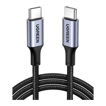 Дата кабель USB-C to USB-C 1.0m US316 100W 5A Alum. (Black) Ugreen (70427)
