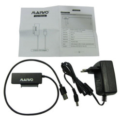 Адаптер Maiwo USB 3.0 to HDD SATA 2,5"/3,5"/5,25"/SSD, PA 2V/2A black (K10435A)