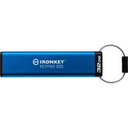 USB флеш накопичувач Kingston 32GB IronKey Keypad 200 AES-256 Encrypted Blue USB 3.2 (IKKP200/32GB)
