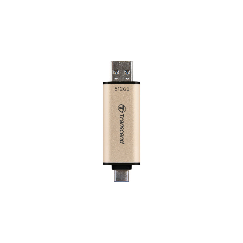 USB флеш накопичувач Transcend 512GB JetFlash 930C Gold-Black USB 3.2/Type-C (TS512GJF930C)