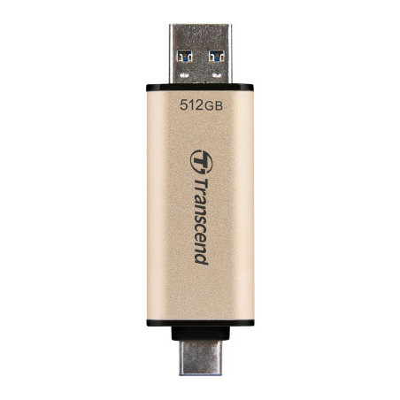 USB флеш накопичувач Transcend 512GB JetFlash 930C Gold-Black USB 3.2/Type-C (TS512GJF930C)