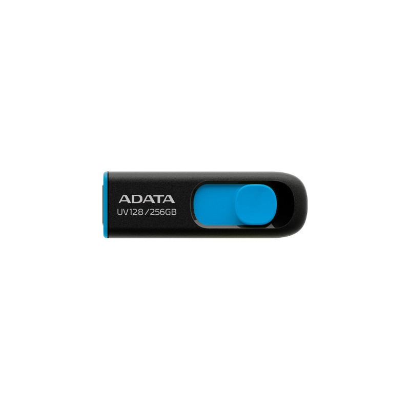 USB флеш накопичувач ADATA 256GB UV128 Black/Blue USB 3.2 (AUV128-256G-RBE)