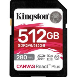 Карта пам'яті Kingston 512GB SDXC class 10 UHS-II U3 Canvas React Plus (SDR2V6/512GB)