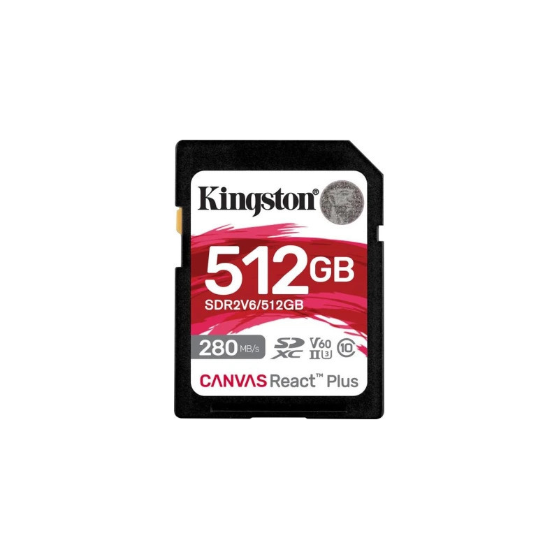 Карта пам'яті Kingston 512GB SDXC class 10 UHS-II U3 Canvas React Plus (SDR2V6/512GB)