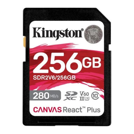 Карта пам'яті Kingston 256GB SDXC class 10 UHS-II U3 Canvas React Plus (SDR2V6/256GB)