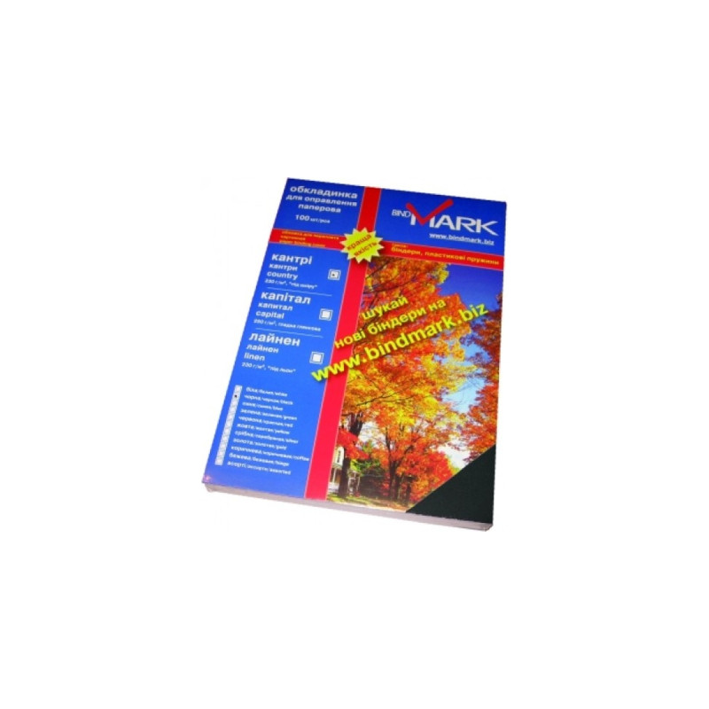 Обкладинка для палітурки bindMARK карт. Кантри А4 230г/м2 (100 шт.) черная (41702)