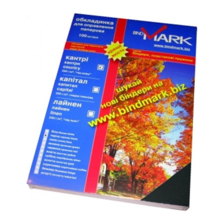 Обкладинка для палітурки bindMARK карт. Кантри А4 230г/м2 (100 шт.) черная (41702)