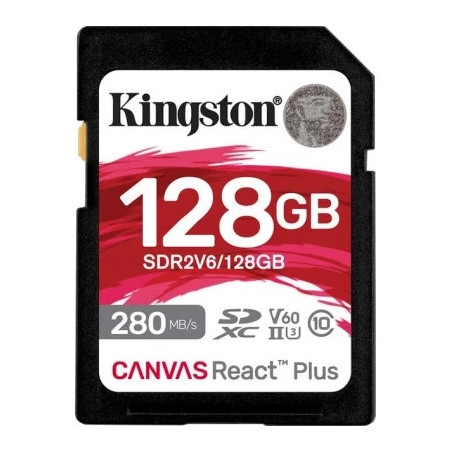 Карта пам'яті Kingston 128GB SDXC class 10 UHS-II U3 Canvas React Plus (SDR2V6/128GB)