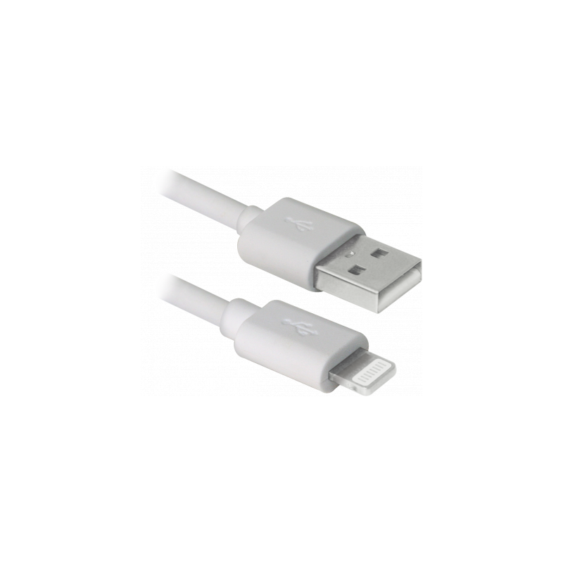 Дата кабель USB 2.0 AM to Lightning 1.0m ACH01-03BH white Defender (87479)