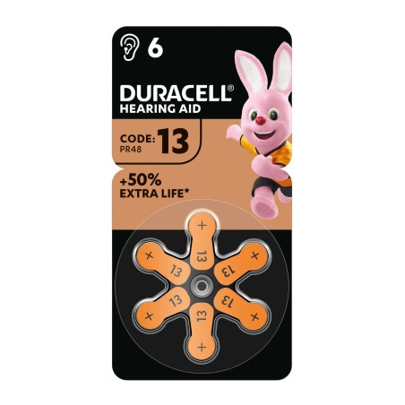 Батарейка Duracell для слухових апаратів розмір 13, 6 шт. в упаковці (5004322)
