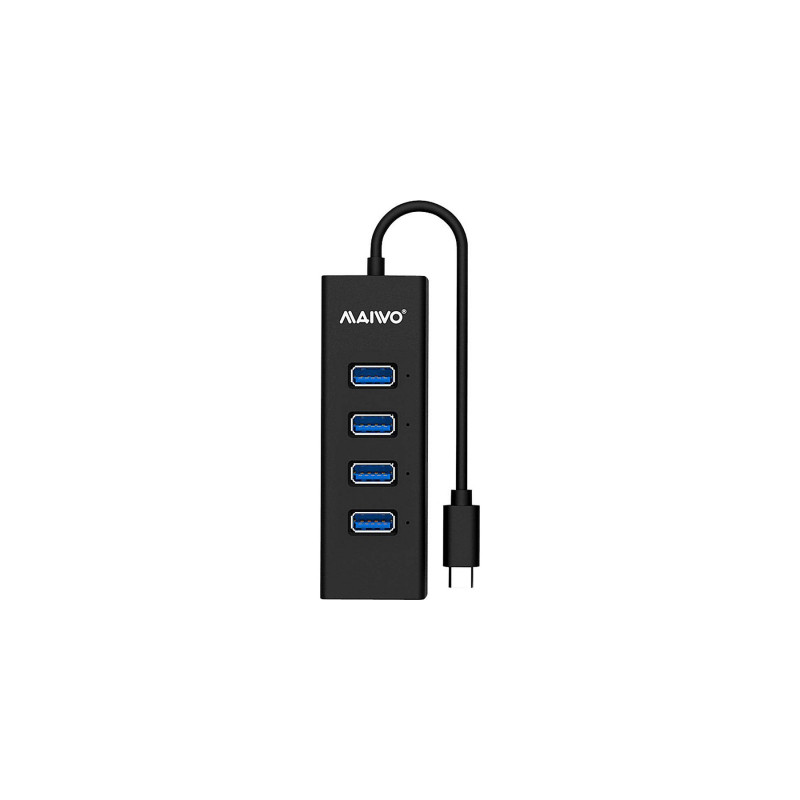 Концентратор Maiwo USB Type-C to 4х USB3.0 cable 15 cm (KH304C)