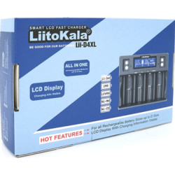 Зарядний пристрій для акумуляторів Liitokala 4 Slots+2, Ni-MH/Ni-CdAA,AAA,C, +Крона, Li-ion/IMR32650,21700,18650 (Lii-D4XL)