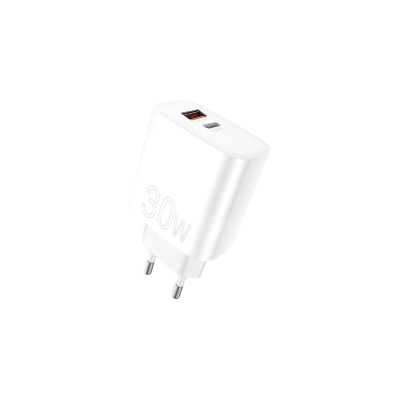 Зарядний пристрій WUW C208 1xUSB-C PD30W + 1xUSB QC3.0 18W White (6972573333417)