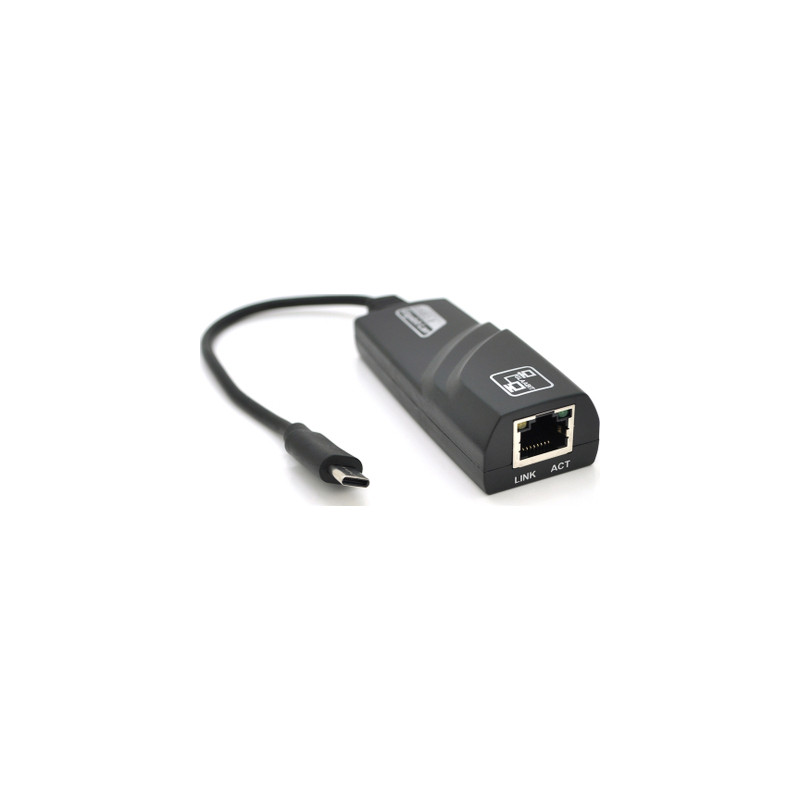 Перехідник USB-C to RJ45 1000Mbps black Voltronic (Type-C- Rj-45.G/25849)