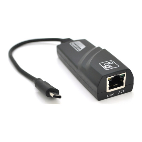 Перехідник USB-C to RJ45 1000Mbps black Voltronic (Type-C- Rj-45.G/25849)
