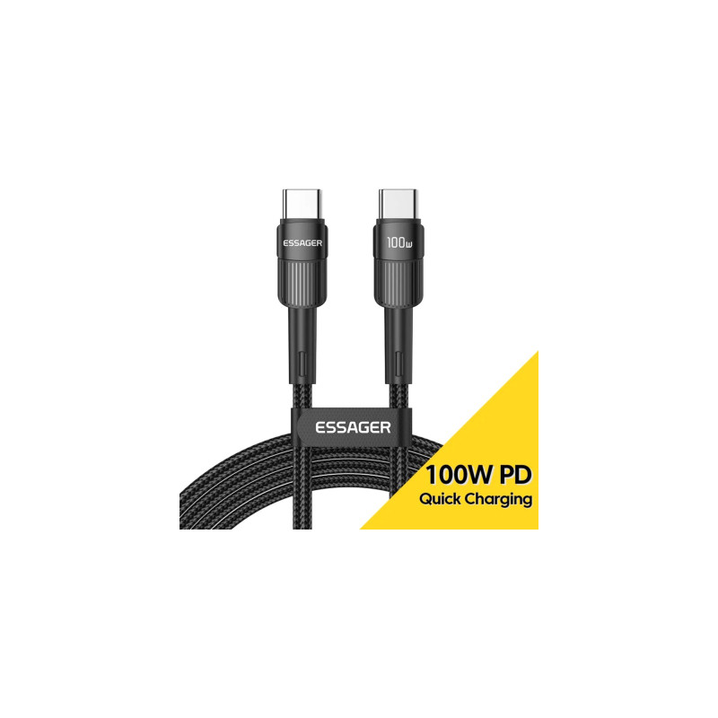 Дата кабель USB-C to USB-C 3.0m 100W black Essager (EXCTT1-XCC01)