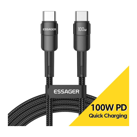 Дата кабель USB-C to USB-C 3.0m 100W black Essager (EXCTT1-XCC01)